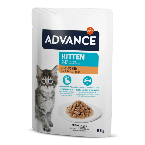 Advance Cat Kıtten Chıcken Wet Pouch 12x85gr