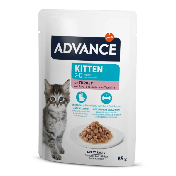 Advance Cat Kıtten Turkey Wet Pouch 12x85gr