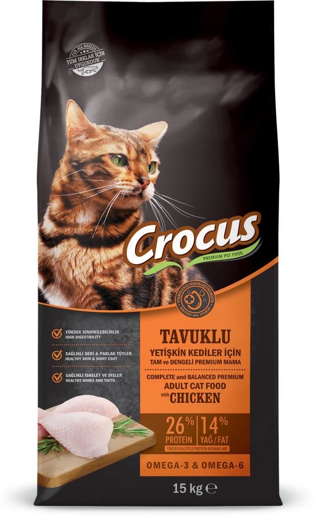 Crocus Tavuk Etli Yetişkin Kedi Maması 15 Kg