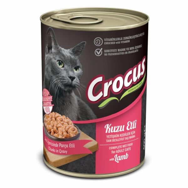 Crocus Yetişkin Kedi Kuzu Etli Yaş Mama 400g