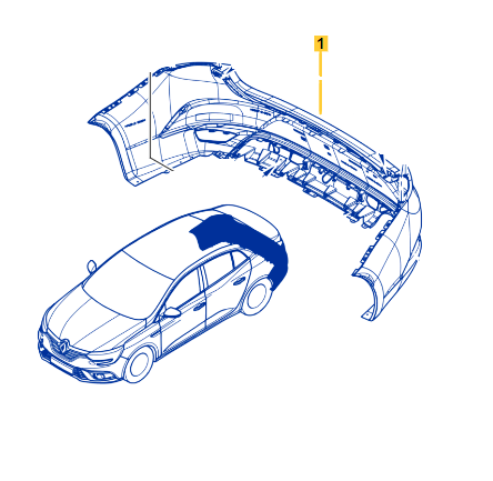 Renault Megane 4-IV Arka Tampon (2016-2023) 850102339V - Renault Mais