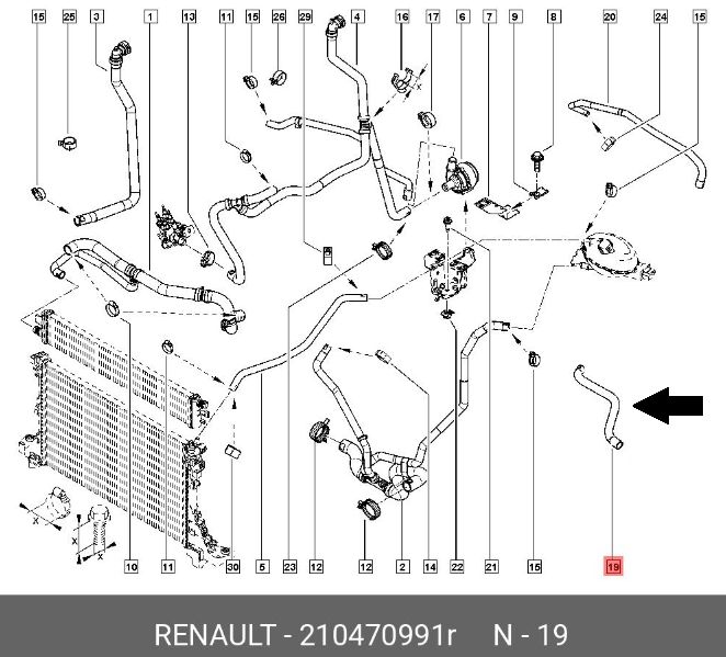 Master 3-III Egr Soğutucu Hortumu 2.3 Dci M9T 210470991R -Renault Mais