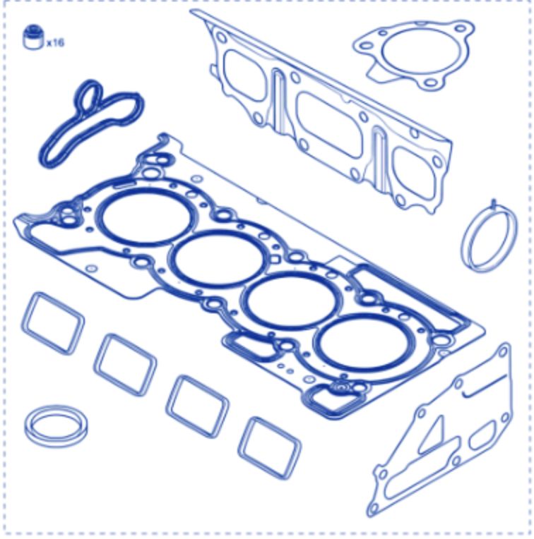 Taliant Sandero 3-III Motor Üst Conta Takımı (Silindir Conta Dahil) 1.3 Tce H5H 101013014R - Mais