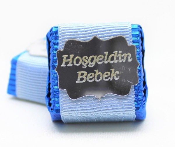 Dark Brown Hoşgeldin Bebek Erkek Çikolatası 48 Adet Sargılı Dolgulu