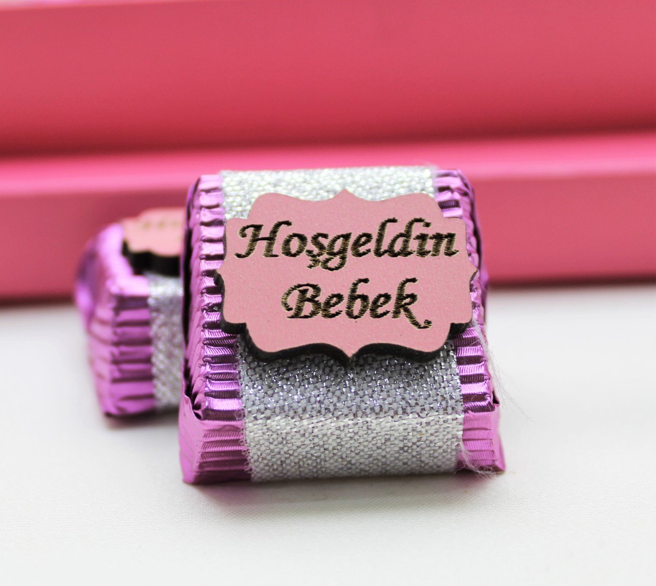 Dark Brown Hoşgeldin Bebek Kız Çoçuk Çikolatası 48 Adet Sargılı Dolgulu