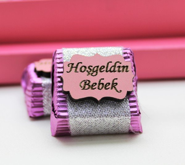Dark Brown Hoşgeldin Bebek Kız Çoçuk Çikolatası 48 Adet Sargılı Dolgulu