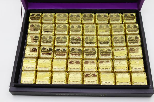 Dark Brown Nikahımıza Hoşgeldiniz Çikolatası 48 Adet Sargılı Dolgulu