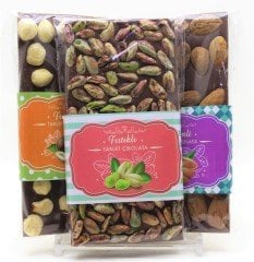 Dark Brown Sütlü Tablet Çikolata En Bol Antep Fıstığı, Fındık ve Badem 3x100 Gr