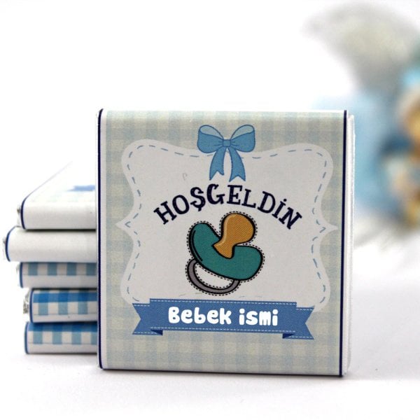 Dark Brown Hoşgeldin Bebek Çikolatası İsim Yazılabilen Hediye Çikolata