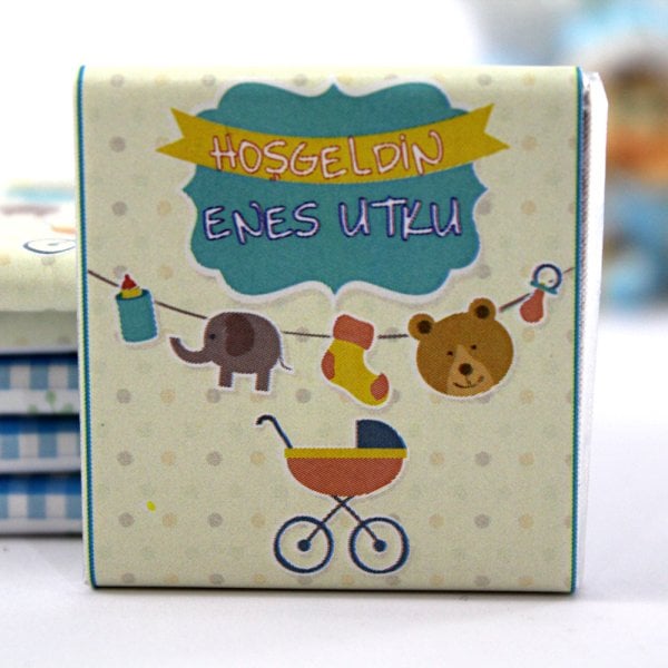 Dark Brown Hoşgeldin Bebek Çikolatası İsim Yazılabilen Hediye Çikolata
