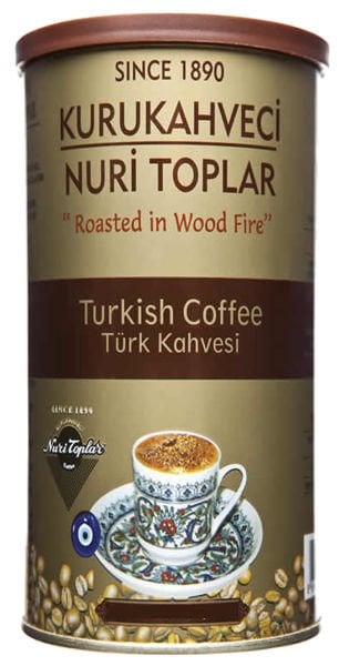Nuri Toplar Türk Kahvesi Yuvarlak Metal Kutu 250 Gr