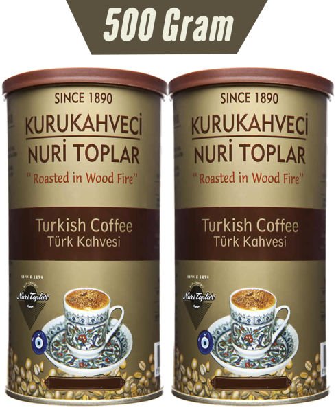 Nuri Toplar Türk Kahvesi Yuvarlak Metal Kutu 2x250 Gr