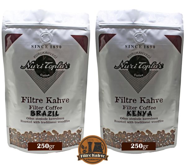 Nuri Toplar Filtre Kahveleri Kenya ve Brazil Yöresel Paket