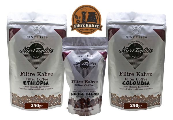 Nuri Toplar Filtre Kahve Ethiopia ve Colombia House Blend