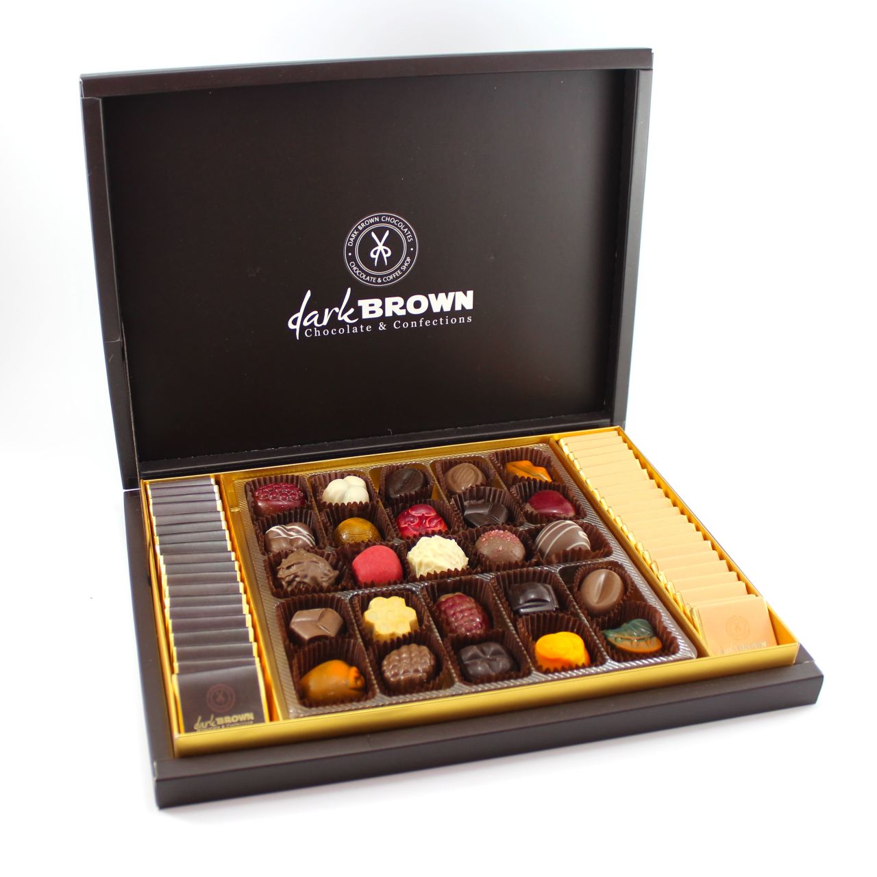 Dark Brown Hediyelik Çikolata 800 Gr Kutuda Karışık Spesiyel ve Madlen Çikolata