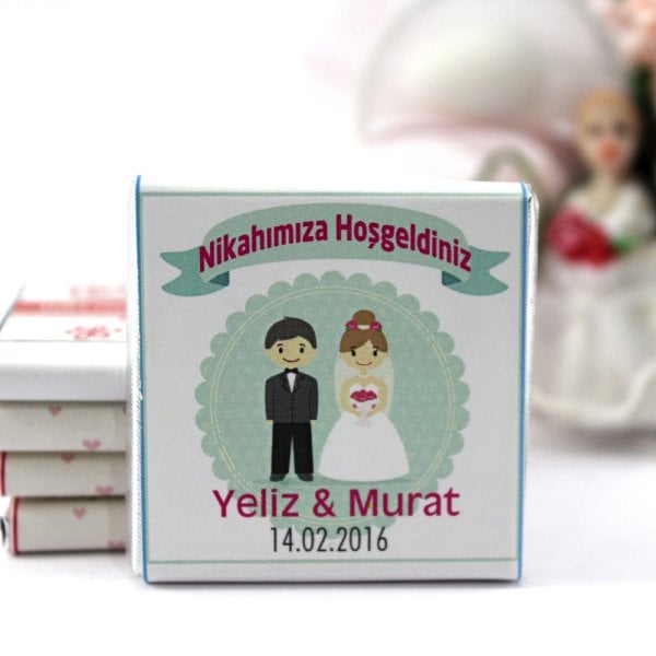 Dark Brown Nikah Çikolatası Kişiselleştirilebilir El Yapımı Madlen Çikolata