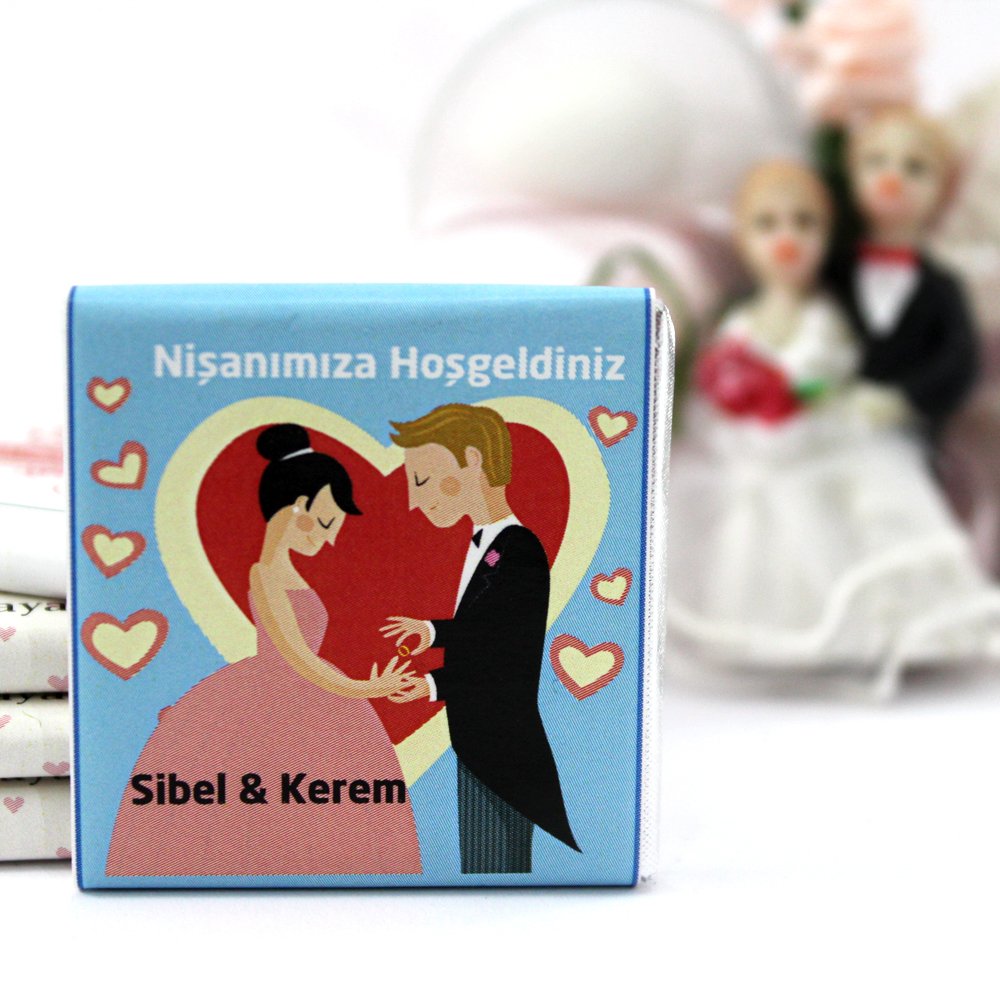 Dark Brown Nikah Çikolatası Kişiselleştirilebilir El Yapımı Madlen Çikolata