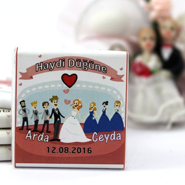 Dark Brown Nikah Çikolatası Kişiselleştirilebilir El Yapımı Madlen Çikolata