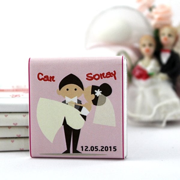 Dark Brown Nikah Çikolatası Kişiselleştirilebilir El Yapımı Madlen Çikolata