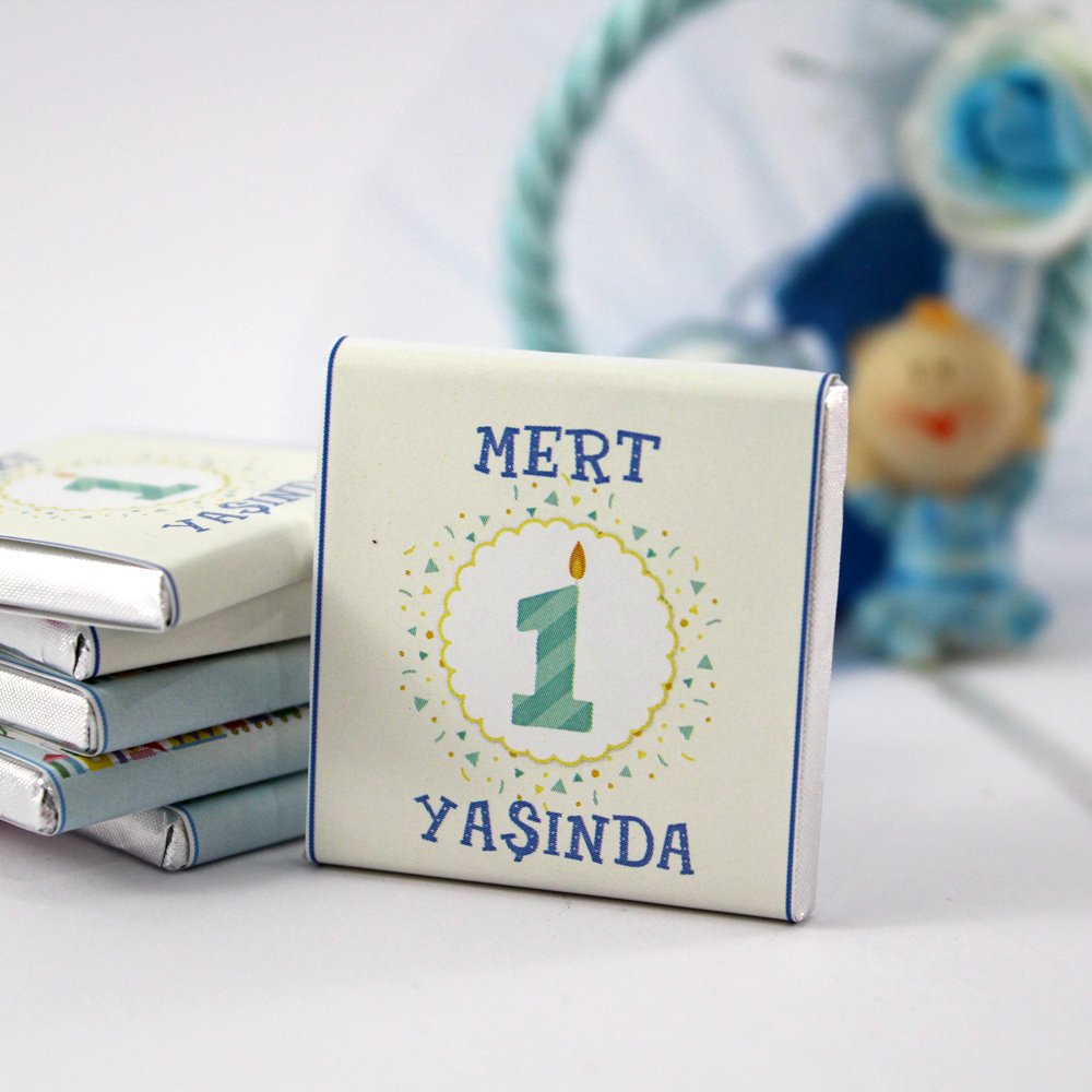 Dark Brown Doğum Günü Tebrik Madlen Kişiselleştirilebilir El Yapımı Çikolata