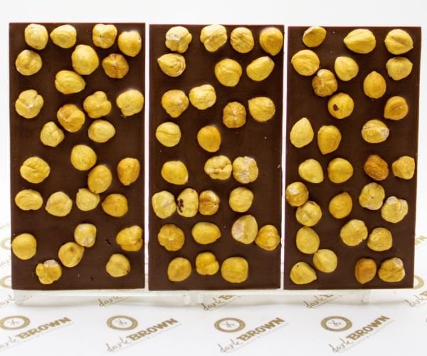 Dark Brown 3 Adet Fındıklı Sütlü Tablet Çikolata El Yapımı Gerçek Bar Çikolata