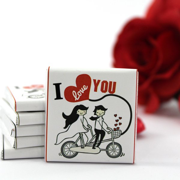 Dark Brown I LOVE YOU Yazılı Sevgili için Madlen Çikolata Sütlü ve Bitter