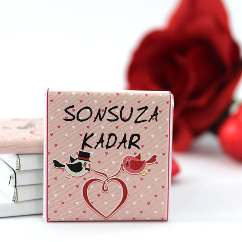 Dark Brown SONSUZA KADAR Yazılı Madlen Çikolata Bitter ve Sütlü