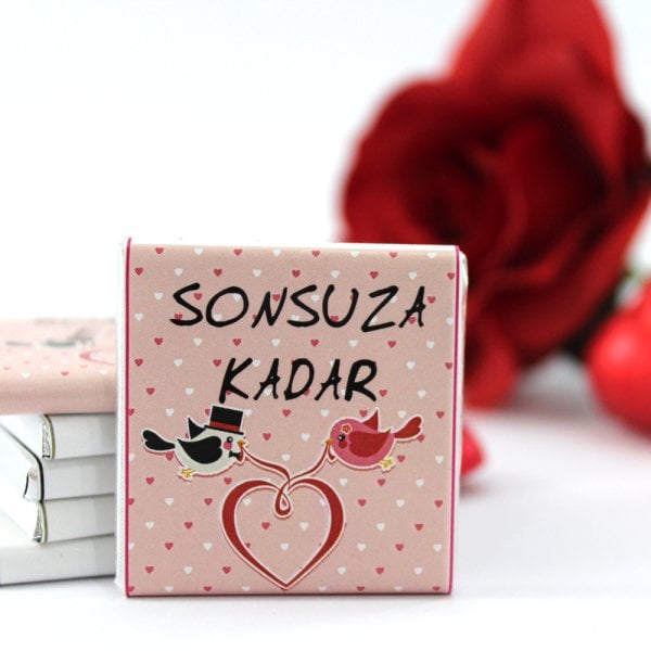Dark Brown SONSUZA KADAR Yazılı Madlen Çikolata Bitter ve Sütlü