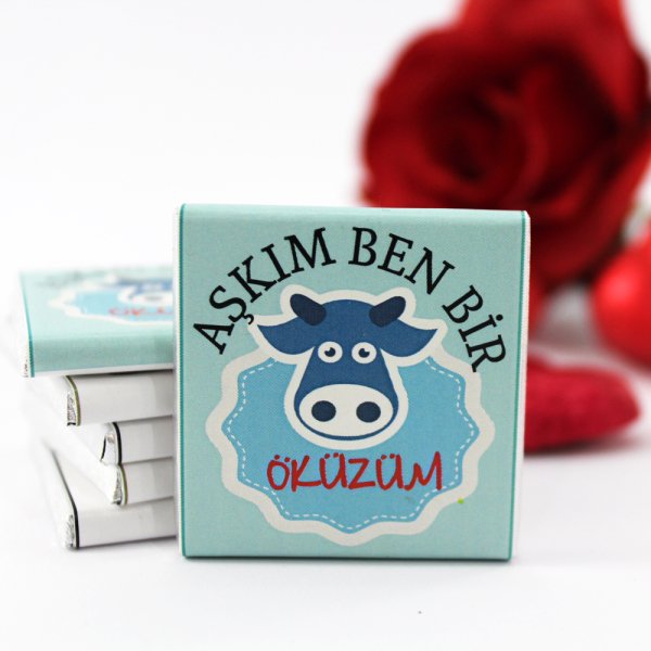 Dark Brown AŞKIM BEN BİR ÖKÜZÜM Yazılı Madlen Çikolata