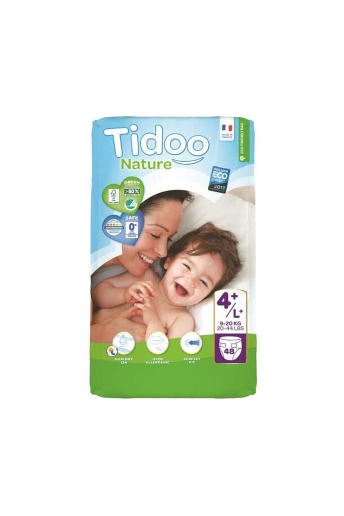 Tidoo Hipoalerjenik-Ekolojik Bebek Bezi No:4 Plus Jumbo Maxi 9-20 Kg 48 Adet