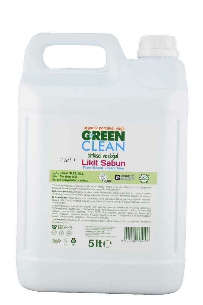 U Green Clean Organik Portakal Yağlı Bitkisel Likit Sabun 5 Lt