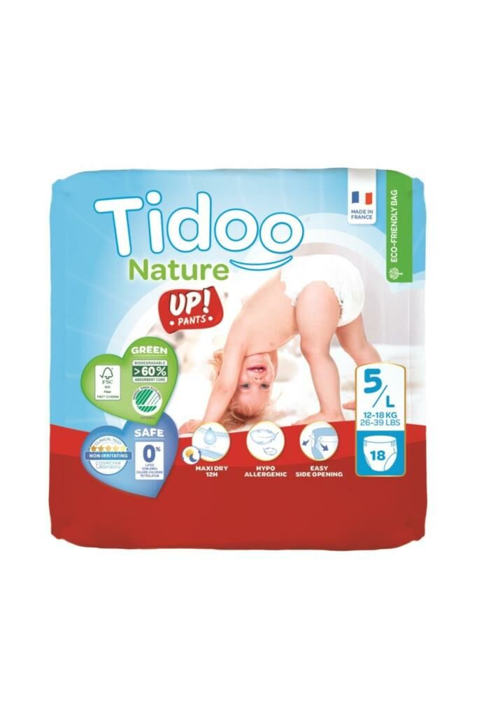 Tidoo Hipoalerjenik-Ekolojik No:5 Alıştırma Külodu Junior Single 12-18 kg 18 Adet