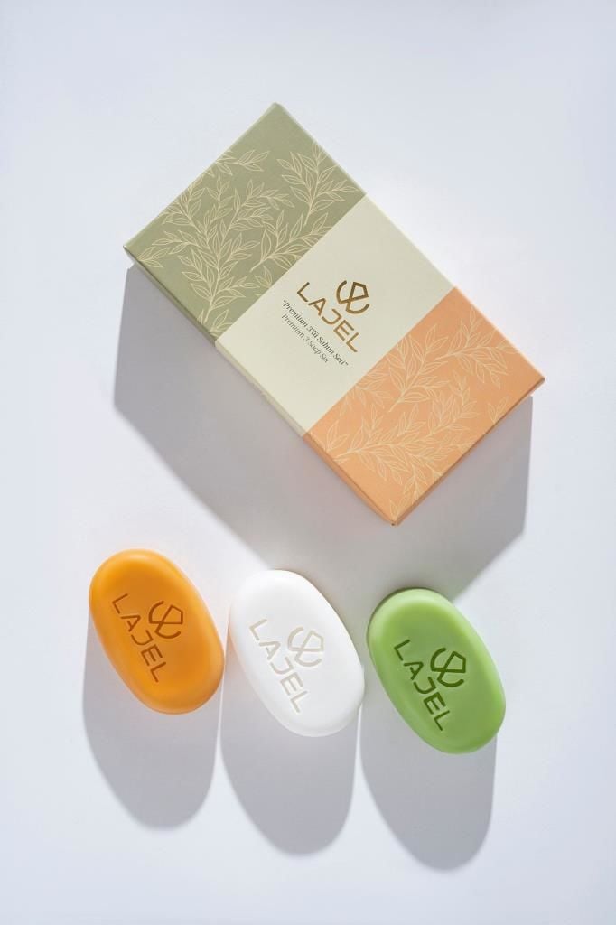 Lajel Premium 3'lü Sabun Seti Kolajen,Kojik Asit C vitaminli,Zeytinyağlı Nemlendirici Sabun