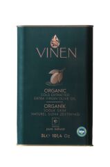 Vinen Organik Soğuk Sıkım Naturel Sızma Zeytinyağı 3lt