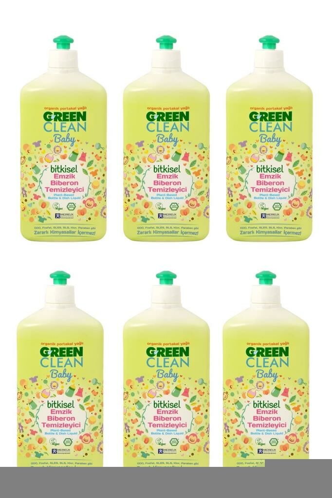 U Green Clean Organik Portakal Yağlı Baby Biberon Emzik Temizleyici 500 ml 6'lı set