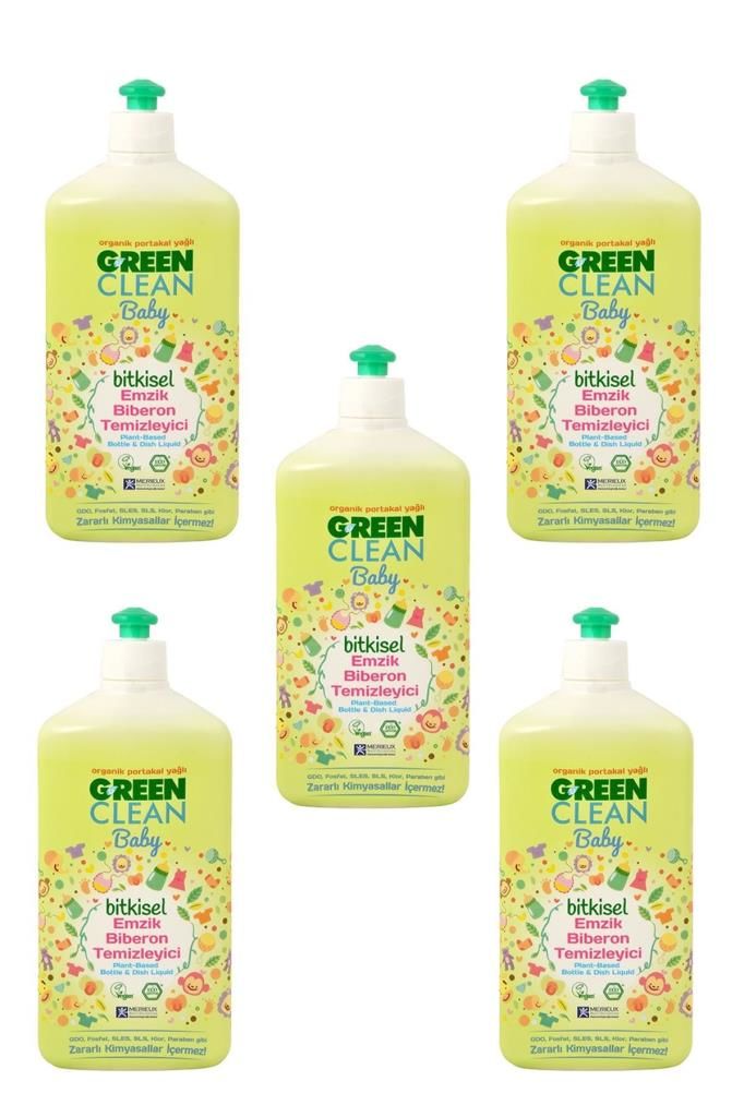 U Green Clean Organik Portakal Yağlı Baby Biberon Emzik Temizleyici 500 ml 5'li set