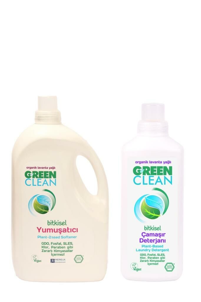 U Green Clean Çamaşır Deterjanı 1000 ml ve Yumuşatıcı 2,75 lt Set