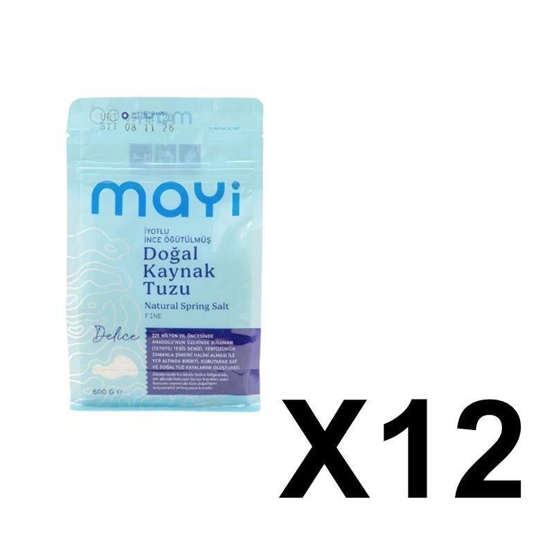 Mayi Tuz Iyotlu Ince Sofra Tuzu 600 Gr X 12 Adet