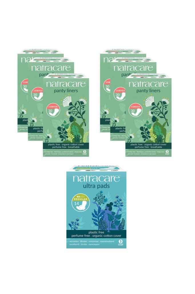 Natracare Günlük Ped ve kanatlı 14 lü  Set 1 - 194 Adet Ped