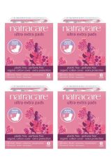 Natracare Organik Ve Doğal Kanatlı Ultra Ekstra Uzun Gece 4lü Set - 32 Adet Ped