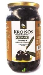 Kroisos Organik Siyah Zeytin Güneşte Kurutulmuş 650 gr Cam Ambalaj