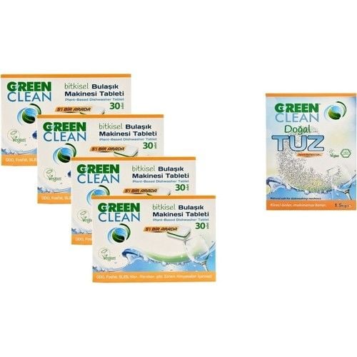 U Green Clean Bitkisel Bulaşık Makinesi Tableti 120'li Ve Tuz