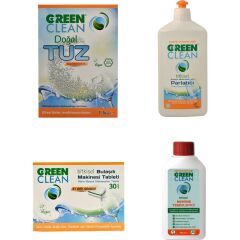 U Green Clean Tablet+Tuz+Parlatıcı+Makine Temizleyici Set