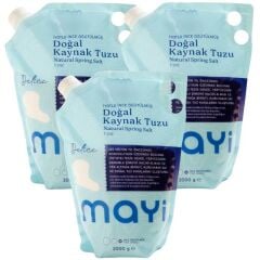 Mayi Tuz Iyot Ilaveli Ince Öğütülmüş Doğal Kaynak Tuzu 3 X 2 Kg