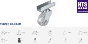 HTS Teker 327 Şeffaf Makaralı Uzun U Tablalı 50*20 mm