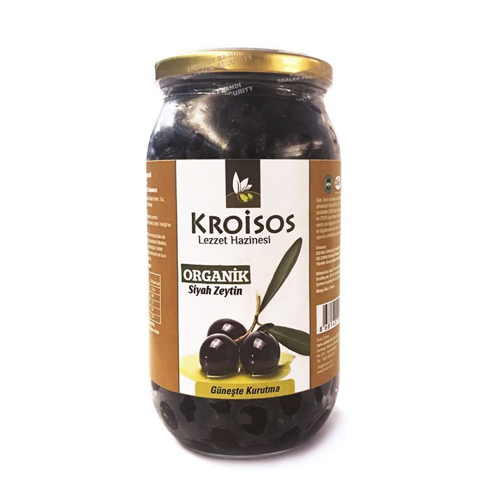 Kroisos Organik Siyah Zeytin - Güneşte Kurutma ( 650 g )