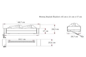 70 cm (3 Boyutlu) Elektrikli Şömine