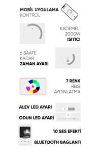 SK - 200 Elektrikli Şömine (Isıtmalı)