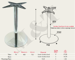 Masa Ayağı Paslanmaz Yetmiş Altı Çap