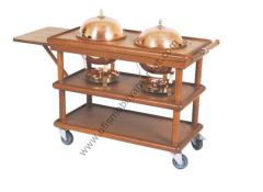 Bakır Chafingdish Servis Arabası Çiftli